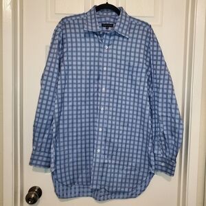 Robert Talbott Cotton Plaid button Down Shirt Neck 16